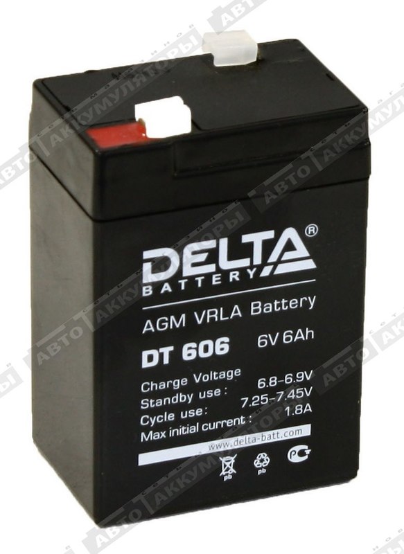 Тяговый аккумулятор Delta DT 606 6 Ач